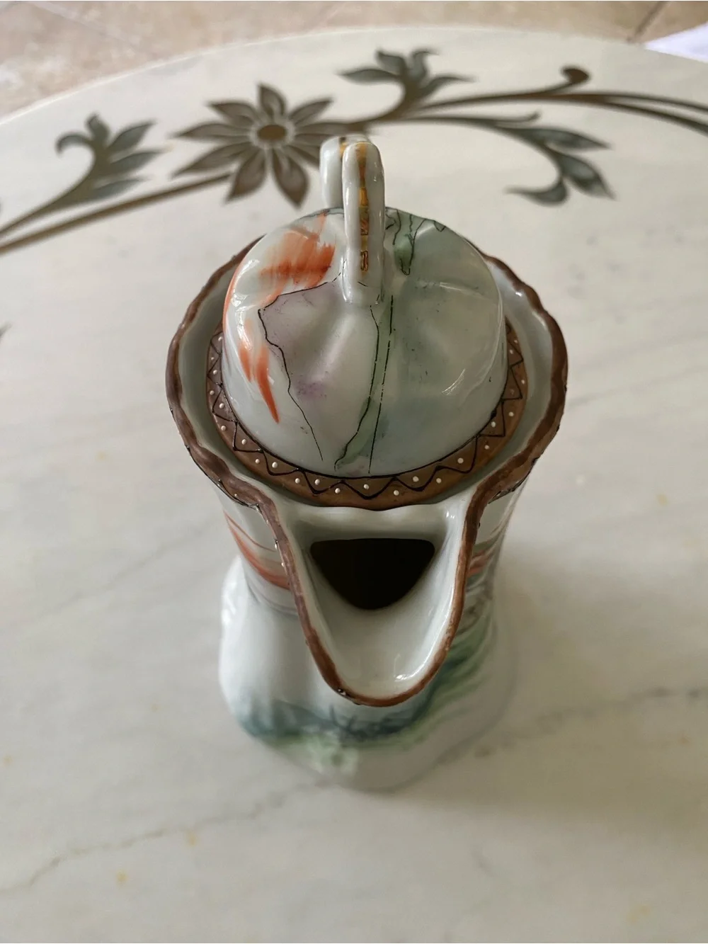 Antique/Vintage Nippon HandPainted Porcelain Lidded Chocolate Pot Nordic Village